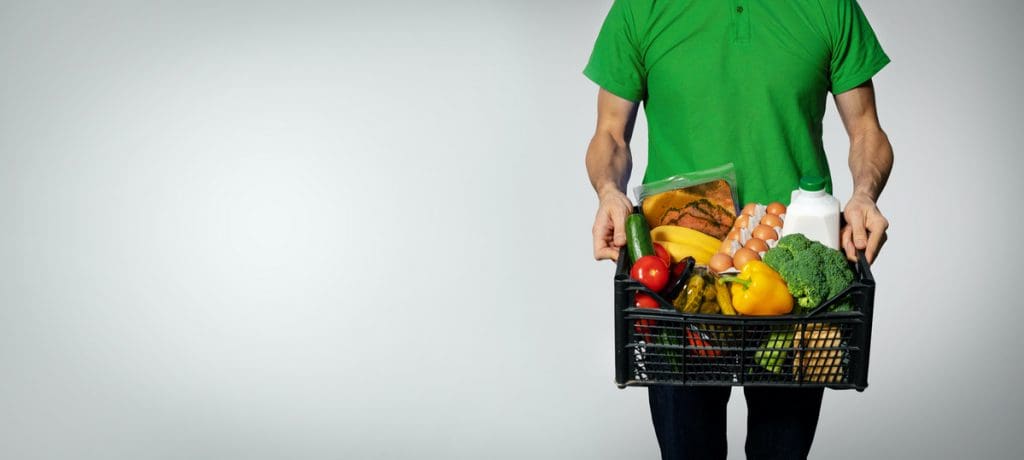 Man delivering groceries.